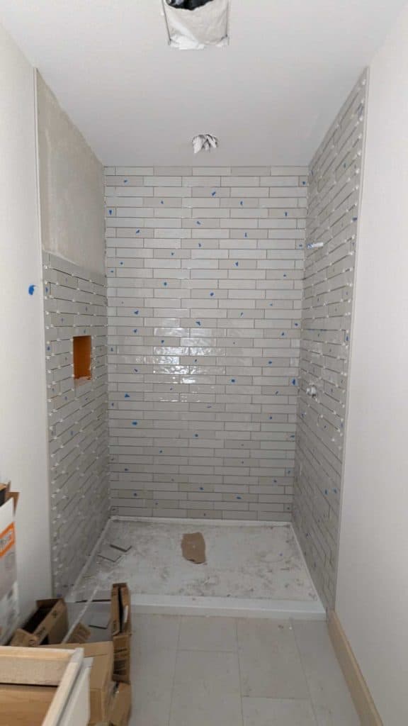 Guest shower surround almost done