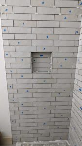 Niche in guest shower surround