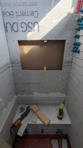 Cut out niche area and stud - ready to put supports and the niche in