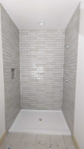 Guest shower grouted