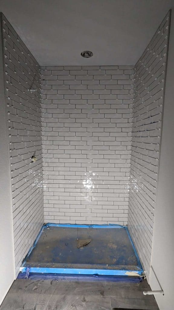 Finished setting guest shower surround