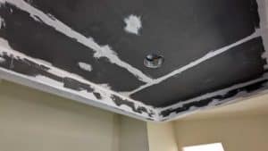 Master shower ceiling underlaid and sealed
