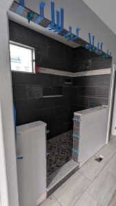 Master shower close to finished