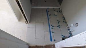 Finished installing guest bath floor