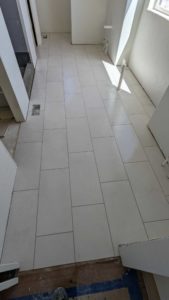 Master bath floor grouted and finished