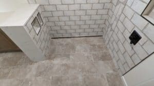 Master shower floor and linear drain