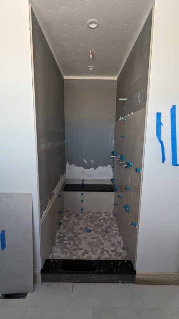 Some progress made on installing the master shower2