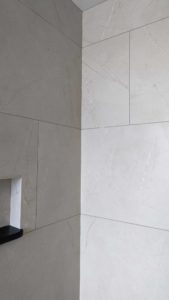 Master shower wrapped corners