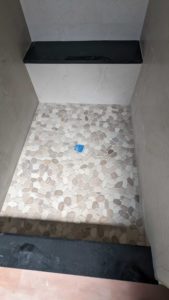 Finished master shower floor