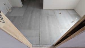 Master bath floor underlaid