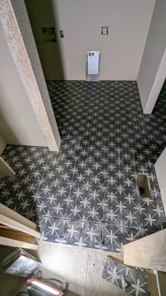 Laundry room floor fully set