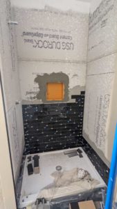 Progress on basement shower