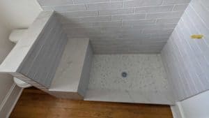 Finished shower floor