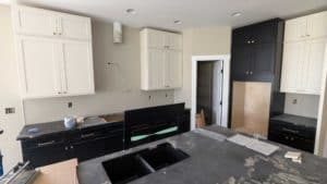 Upstairs kitchen backsplash to be installed