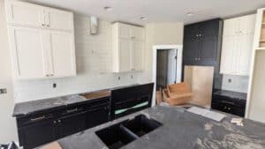 Upstairs kitchen backsplash installed