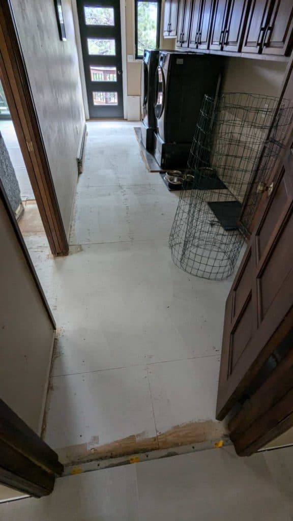 Laundry room ready for underlayment