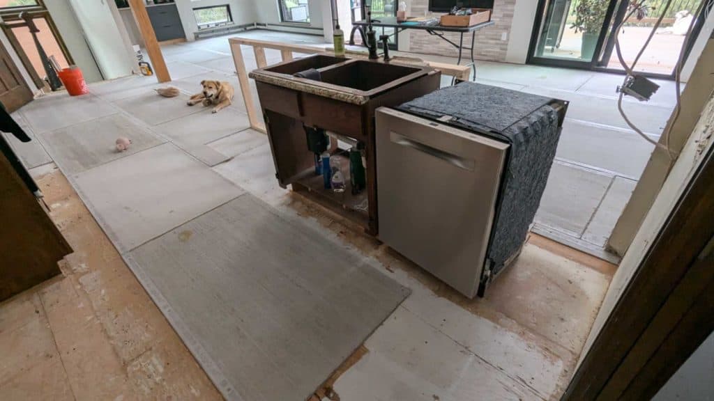 Kitchen almost completely ready for underlayment