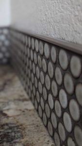 Powder room backsplash closeup