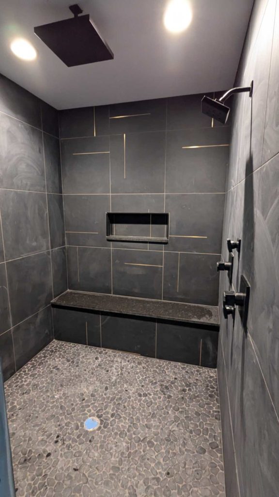 Finished master shower