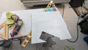 Cutting closet doorway tile