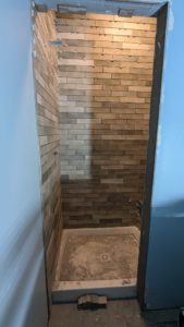 Basement shower mostly set