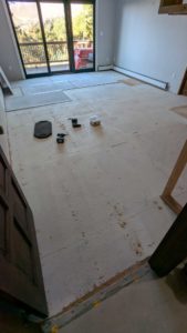 Starting to underlay this newly demo'd master bedroom