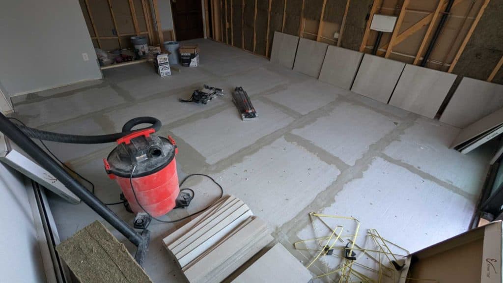 Starting to tile master bedroom