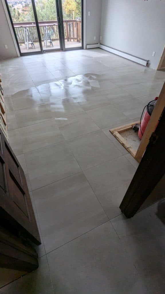 Master bedroom grouted and finished