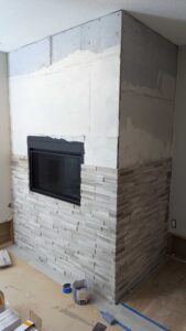 About half of fireplace installed