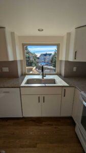 Kitchen backsplash grouted and finished