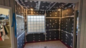 All foam walls installed in shower2