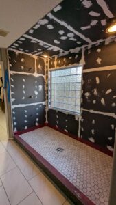 All foam walls installed in shower3