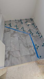 Guest bath floor fully installed