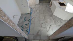 Master bath floor fully set