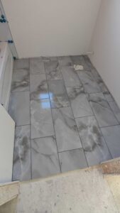 Guest bath floor grouted