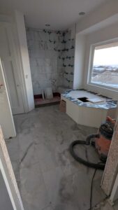 Making progress in the master bathroom