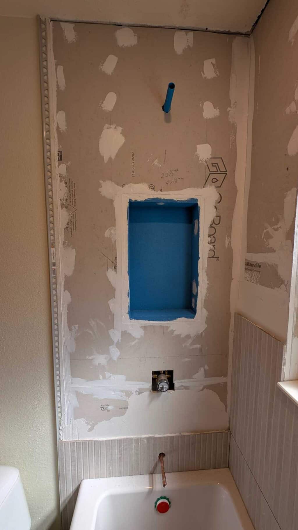 Niche cut in and sealant applied Niche cut in and sealant applied
