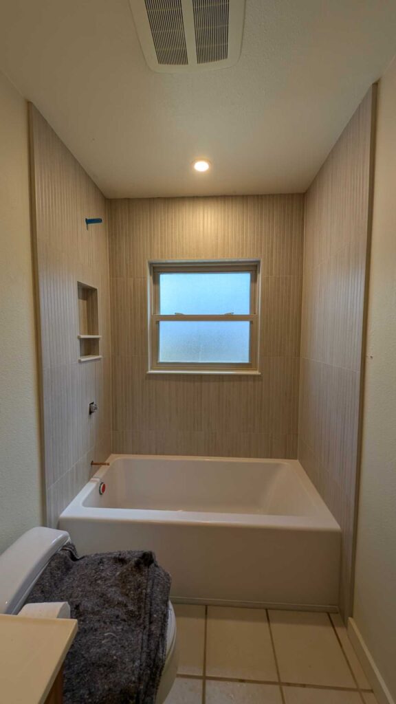 Guest tub surround fully finished Guest tub surround fully finished