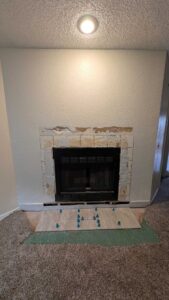 Hearth tiles installed
