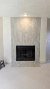 Fireplace grouted and finished