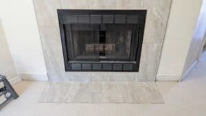 Fireplace grouted and finished