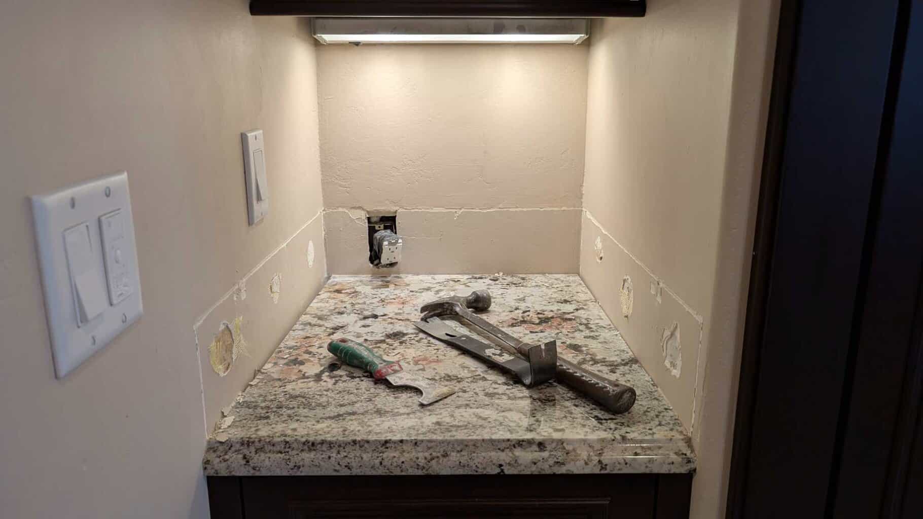 Key drop backsplash demo'd Key drop backsplash demo'd