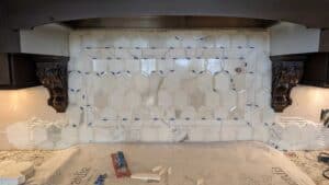 Accent frame installed on wall