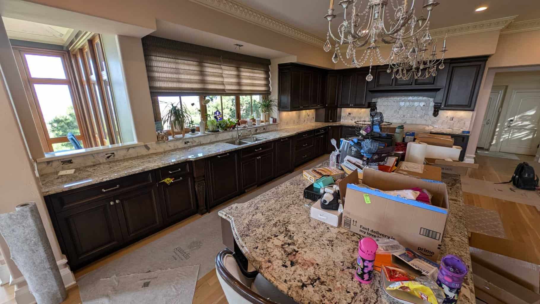 Backsplash almost fully set Backsplash almost fully set