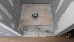 Shower pan to be installed