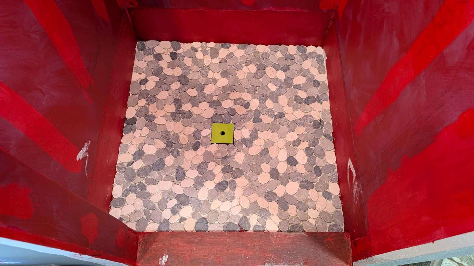 Installed shower floor