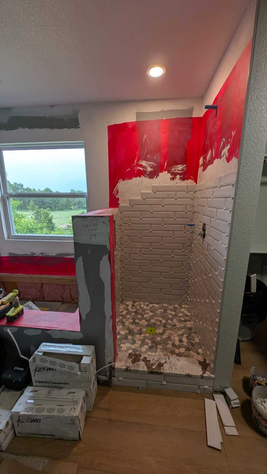 Tile partially installed2