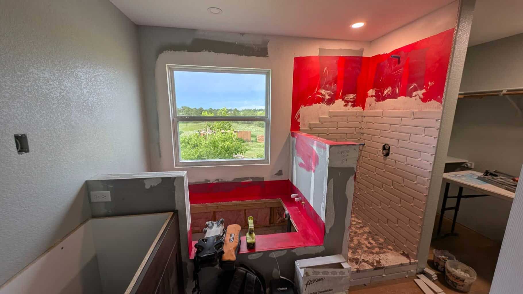 Tile partially installed3