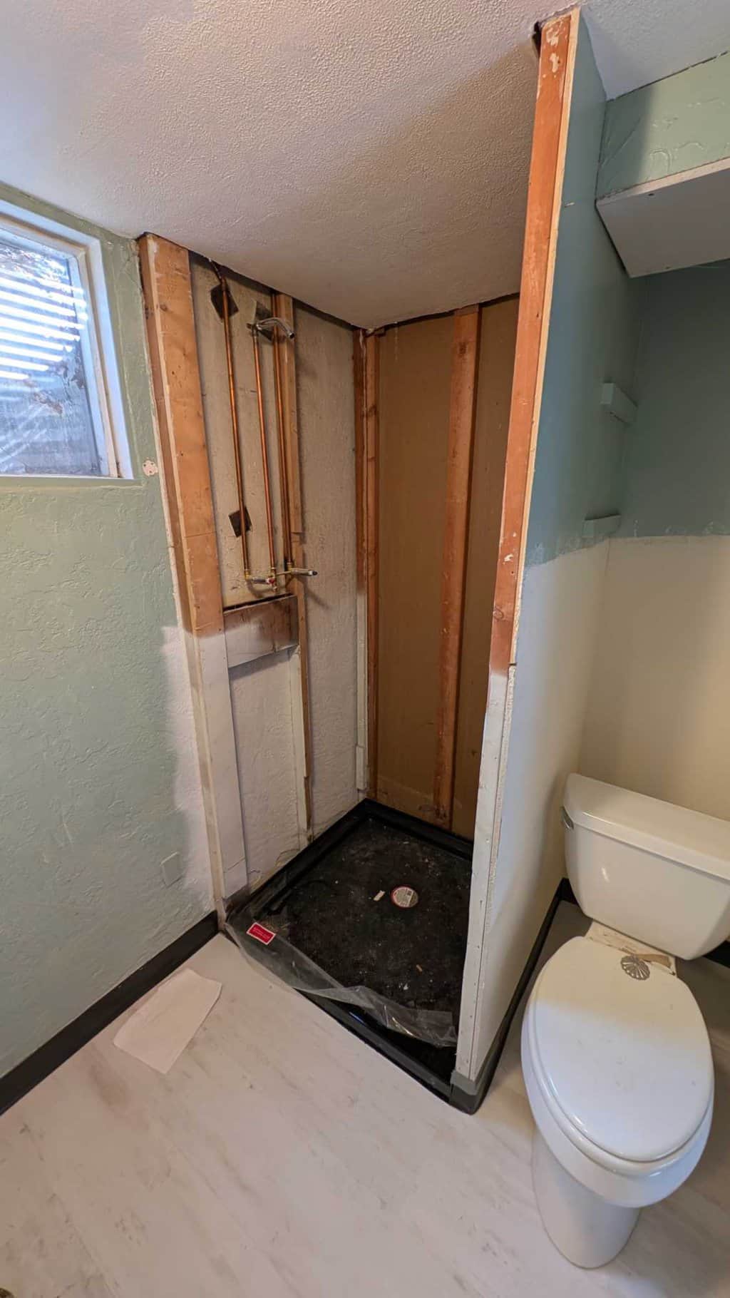 Shower to be underlaid and tiled2