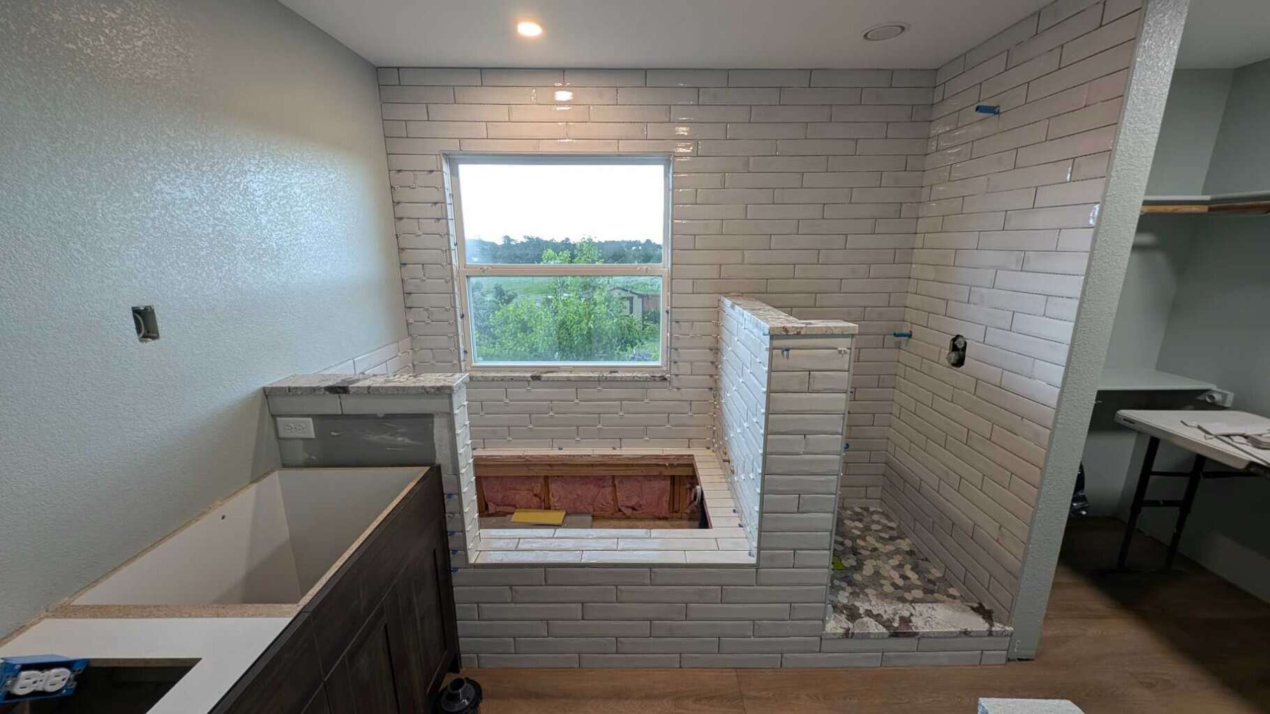 Everything set except for the section that will go around the countertops2